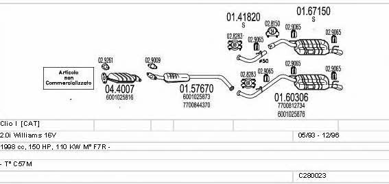  C280023006563 Exhaust system C280023006563