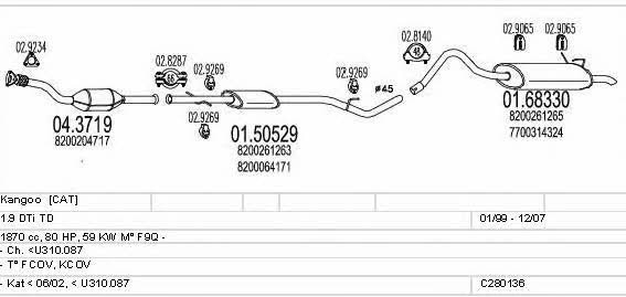  C280136006686 Exhaust system C280136006686