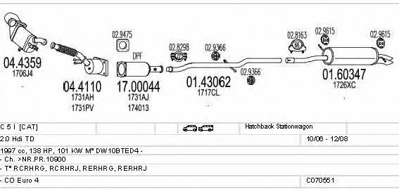  C070551021561 Exhaust system C070551021561