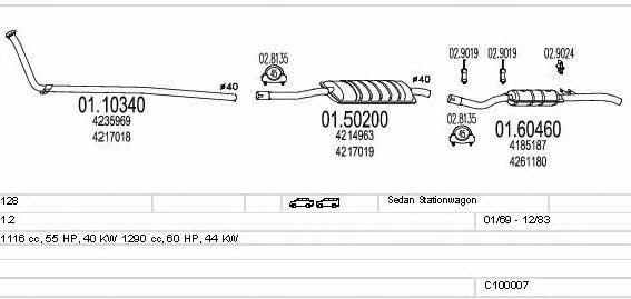 Mts C100007012709 Exhaust system C100007012709