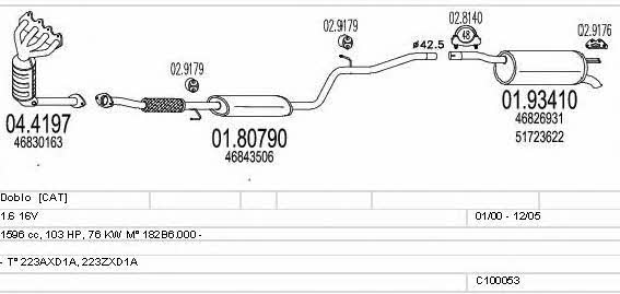Mts C100053012760 Exhaust system C100053012760