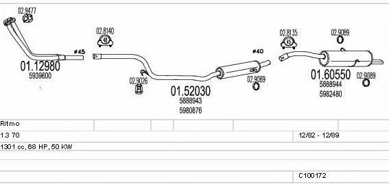 Mts C100172012880 Exhaust system C100172012880