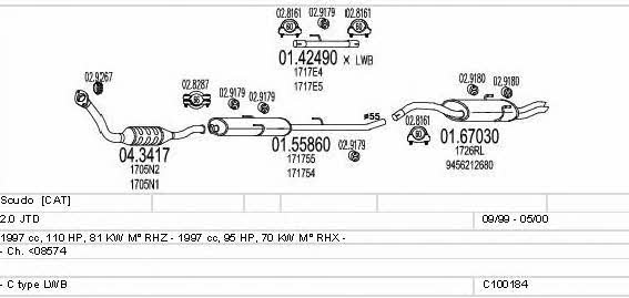 Mts C100184012890 Exhaust system C100184012890