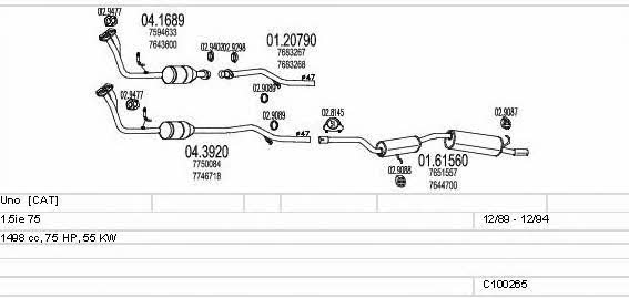 Mts C100265012987 Exhaust system C100265012987