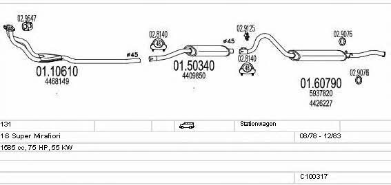 Mts C100317013038 Exhaust system C100317013038