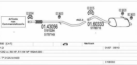 Mts C100332013053 Exhaust system C100332013053 C100332013053 Mts Exhaust system