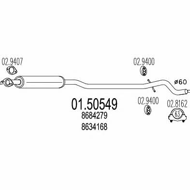 Mts 01.50549 Central silencer 0150549