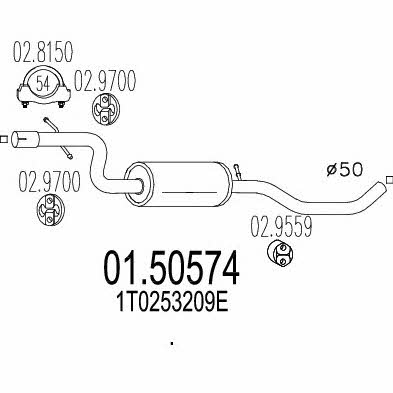 Mts 01.50574 Central silencer 0150574