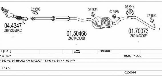 C200014000022 Mts Exhaust system