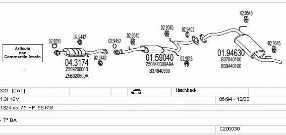 Mts C200030000061 Exhaust system C200030000061