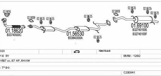 Mts C200041000078 Exhaust system C200041000078 C200041000078 Mts Exhaust system
