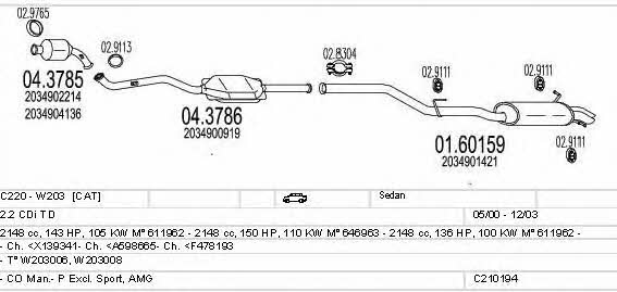  C210194004299 Exhaust system C210194004299