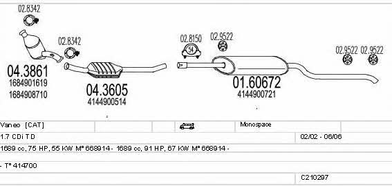 Mts C210297004434 Exhaust system C210297004434