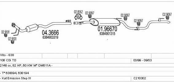 Mts C210302004443 Exhaust system C210302004443 C210302004443 Mts Exhaust system