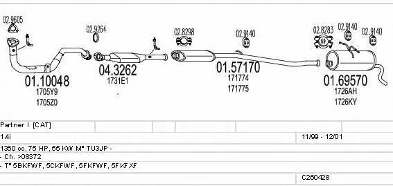 Mts C260428005561 Exhaust system C260428005561