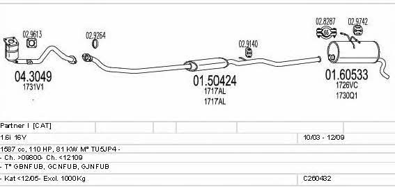 Mts C260432005565 Exhaust system C260432005565 C260432005565 Mts Exhaust system