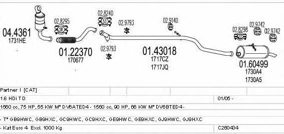 Mts C260434005568 Exhaust system C260434005568