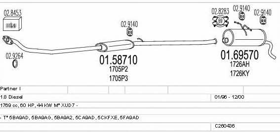 Mts C260436005571 Exhaust system C260436005571 C260436005571 Mts Exhaust system