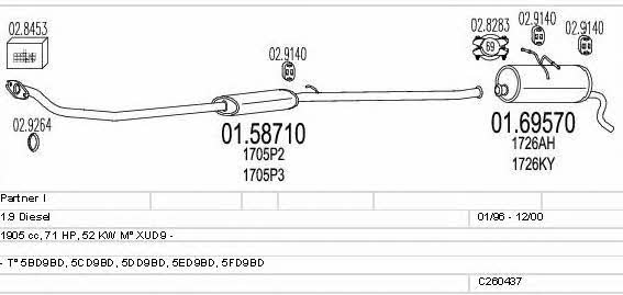 Mts C260437005572 Exhaust system C260437005572 C260437005572 Mts Exhaust system