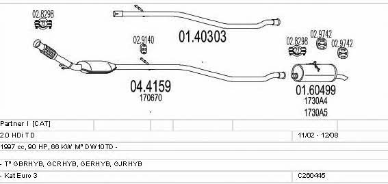 Mts C260445005579 Exhaust system C260445005579