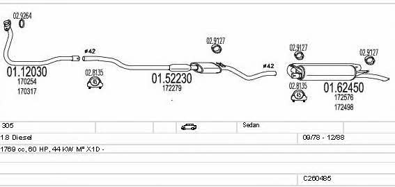  C260485008476 Exhaust system C260485008476