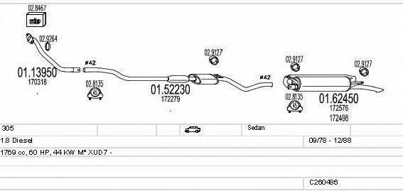  C260486008475 Exhaust system C260486008475