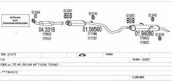 Mts C260496008279 Exhaust system C260496008279