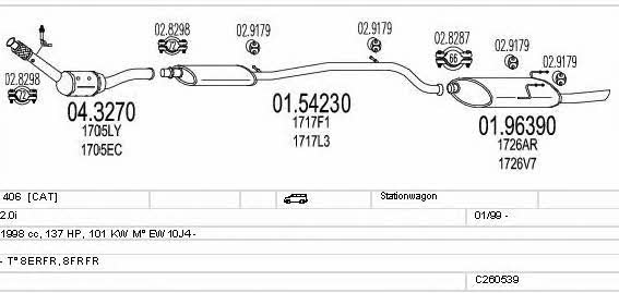 Mts C260539007131 Exhaust system C260539007131 C260539007131 Mts Exhaust system