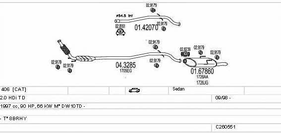 Mts C260551008136 Exhaust system C260551008136 C260551008136 Mts Exhaust system
