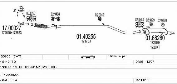 Mts C260613005968 Exhaust system C260613005968 C260613005968 Mts Exhaust system