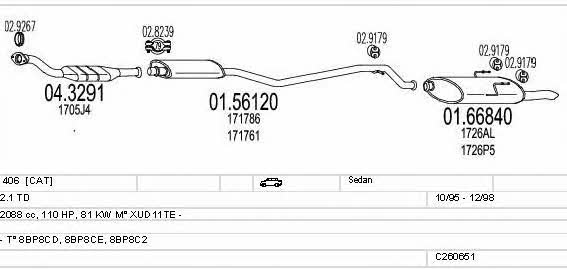 Mts C260651006583 Exhaust system C260651006583