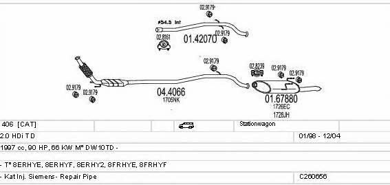 Mts C260656006589 Exhaust system C260656006589 C260656006589 Mts Exhaust system