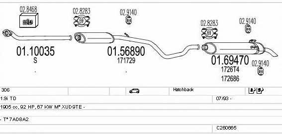 C260665006830 Mts Exhaust system