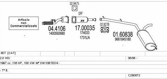  C260673009920 Exhaust system C260673009920