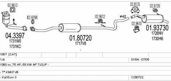 Mts C260722010638 Exhaust system C260722010638