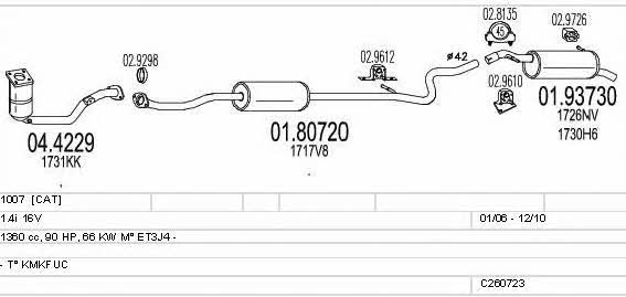 Mts C260723010639 Exhaust system C260723010639