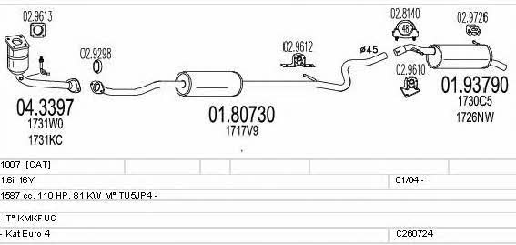  C260724010640 Exhaust system C260724010640