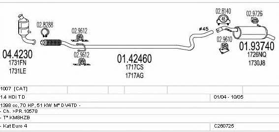 Mts C260725010641 Exhaust system C260725010641 C260725010641 Mts Exhaust system