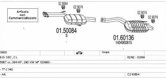 Mts C210564009626 Exhaust system C210564009626
