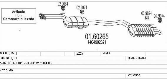 Mts C210565009625 Exhaust system C210565009625