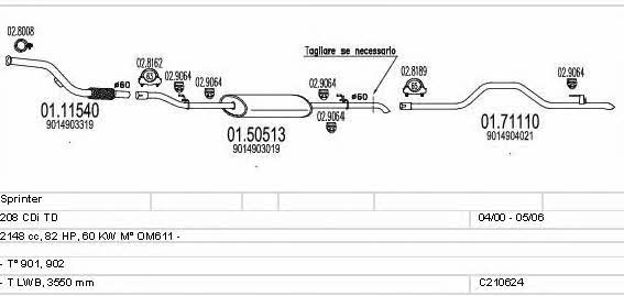  C210624003548 Exhaust system C210624003548