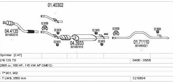 Mts C210634009203 Exhaust system C210634009203