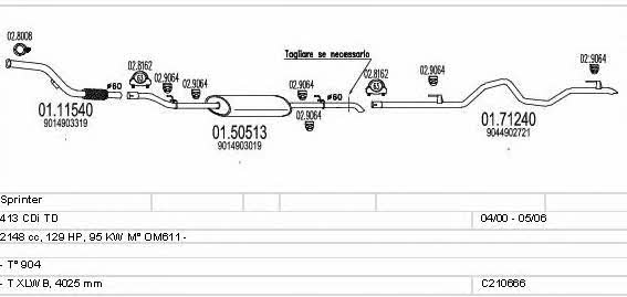 Mts C210666009464 Exhaust system C210666009464 C210666009464 Mts Exhaust system