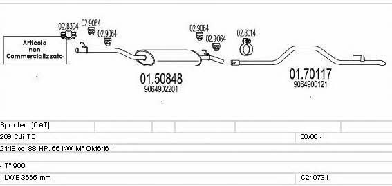 Mts C210731022047 Exhaust system C210731022047 C210731022047 Mts Exhaust system