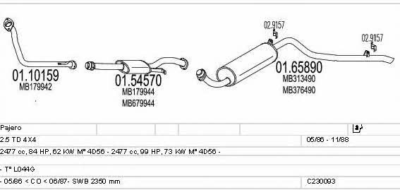 Mts C230093018267 Exhaust system C230093018267