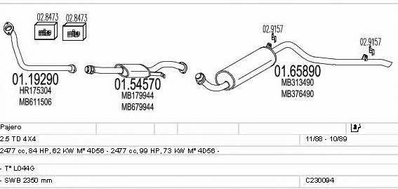 Mts C230094004744 Exhaust system C230094004744