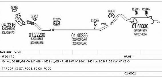 Mts C240052004522 Exhaust system C240052004522