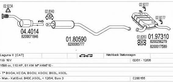  C280155006705 Exhaust system C280155006705