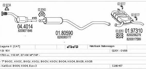 Mts C280157006707 Exhaust system C280157006707