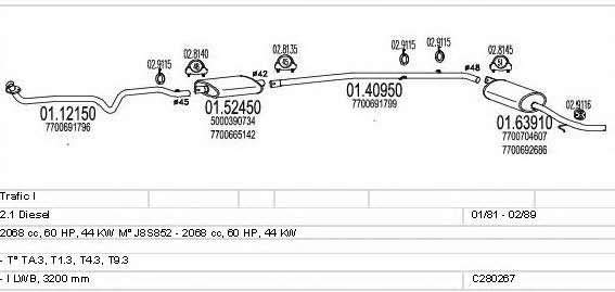 Mts C280267006832 Exhaust system C280267006832
